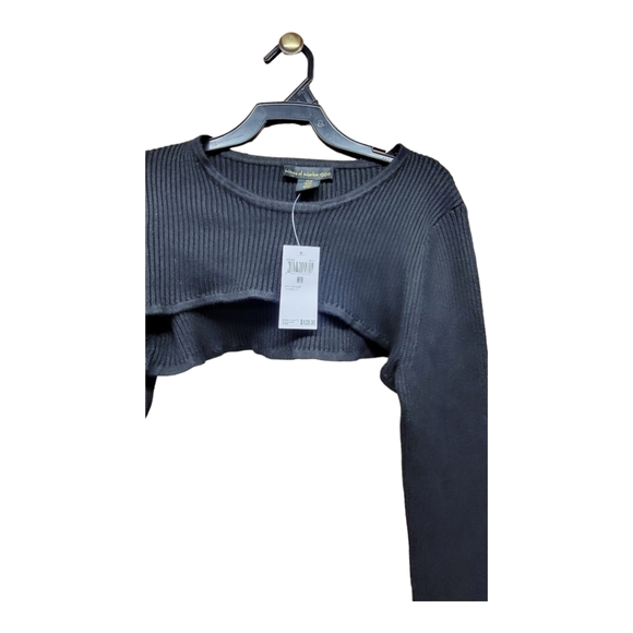 NWT House of Harlow 1960 Black‎ Cropped Sweater Top Medium - Picture 2 of 6